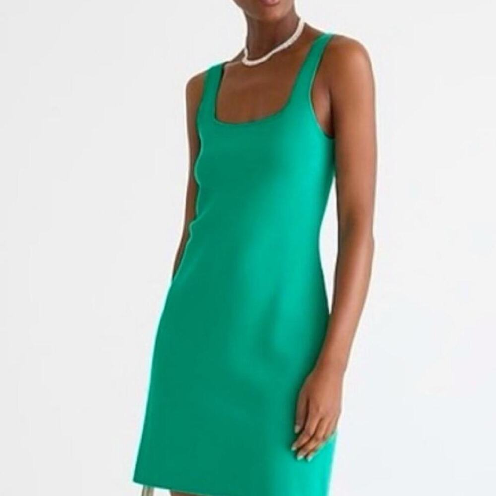 Jcrew green mini dress in